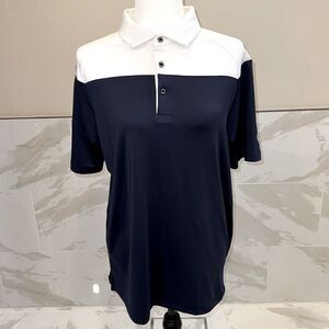 Men’s Scholar Polo Levelwear-Navy & White Size M